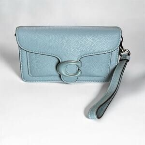 Coach CJ925 Green Pebble Tabby Convertible Silver Chain Wristlet Crossbody